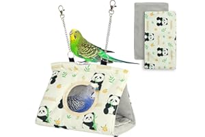 Zeinlenx Bird Nest House Parakeet Cage,Waterproof Hanging Hammock Budgie Toys Bed for Small Medium Cockatiel (White-S)