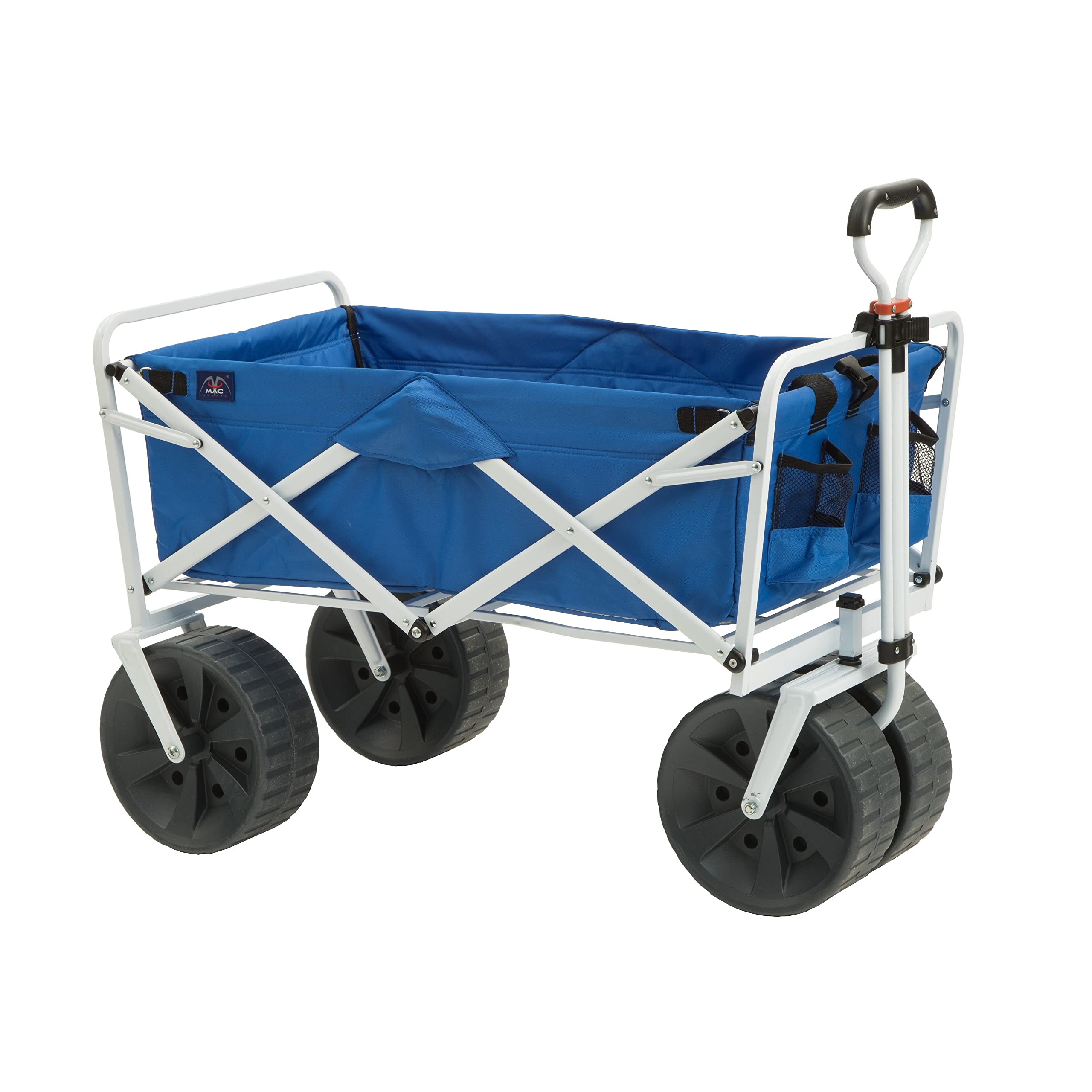 Photo 1 of Mac Sports Heavy Duty Collapsible Folding All Terrain Utility Beach Wagon Cart, Blue/White