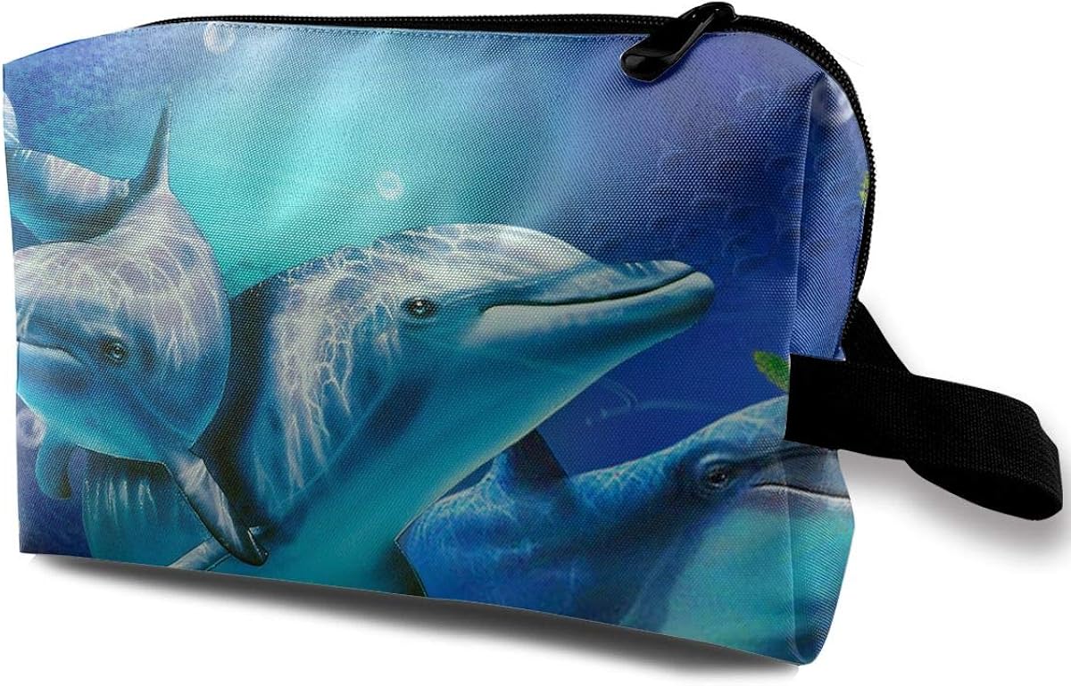 Amazon.com: Travel Makeup Cosmetic Bag Brush Pouch Blue ...