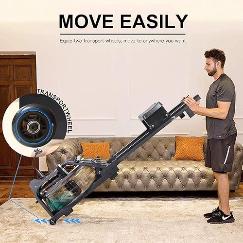 FITPHER Water Resistance Rowing Machine Resistance Metal Dual