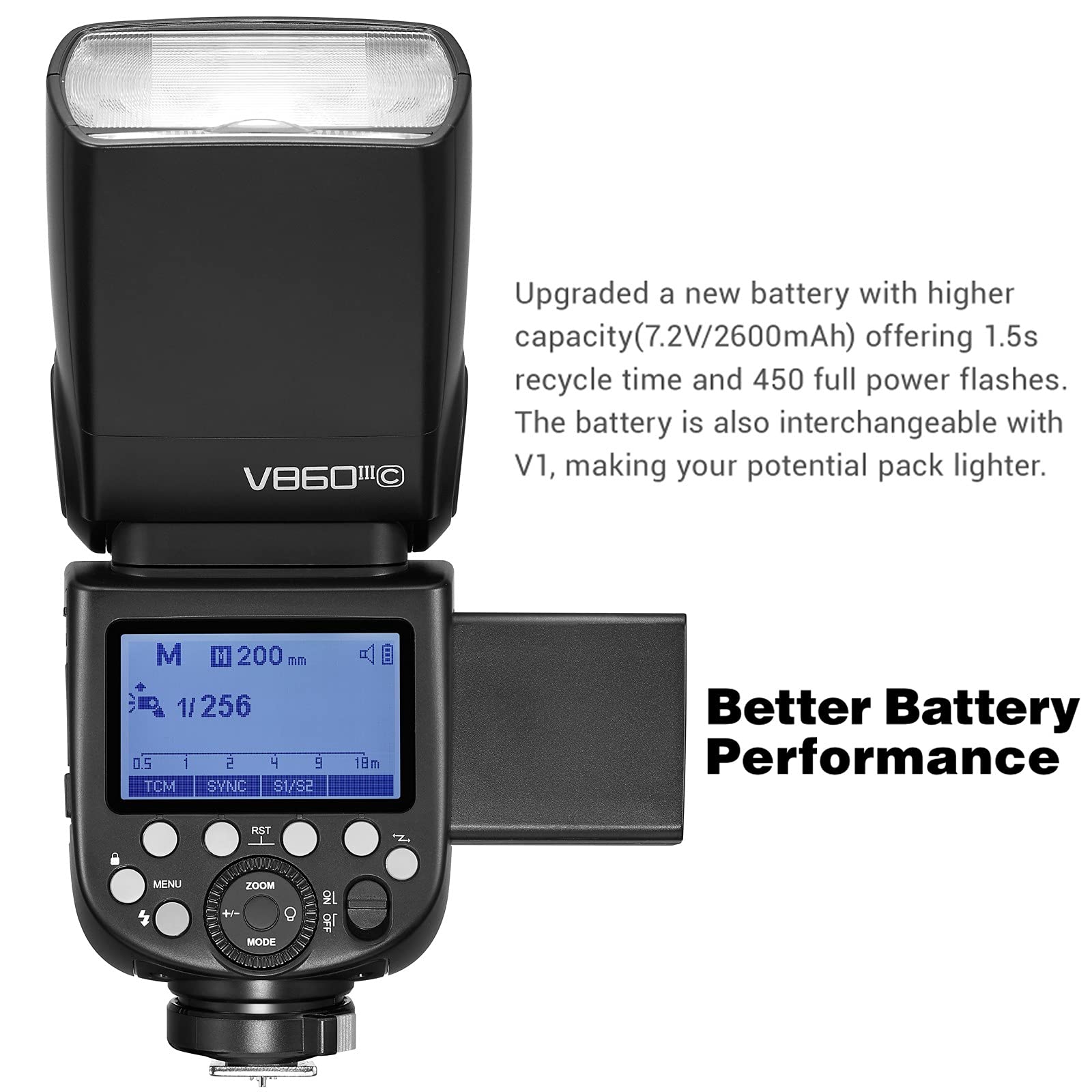 Godox V860III-F Flash for Fujifilm Fuji Camera Flash Speedlite GN60 TTL HSS 2600mAh 1.5s Recycle Time, 480 Full Power Flashes 10 Levels Modeling Light w/Godox XPro-F Flash Trigger (Upgraded V860II-F)