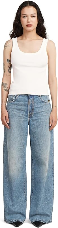 Women's Skater High Loose Jeans, Colour Blue, Size: Waist 29, Inseam 34