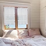 PONY DANCE White Voile Curtains 24in Drop 29in Wide 2 Panels Caravan view 6