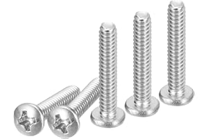 DTGN #6-32x3/4 Pan Head Machine Screws, 100Pcs 304 Stainless Steel, Phillips Drive, UNC Full Thread, Bright Finish, Screws Bolts Kit