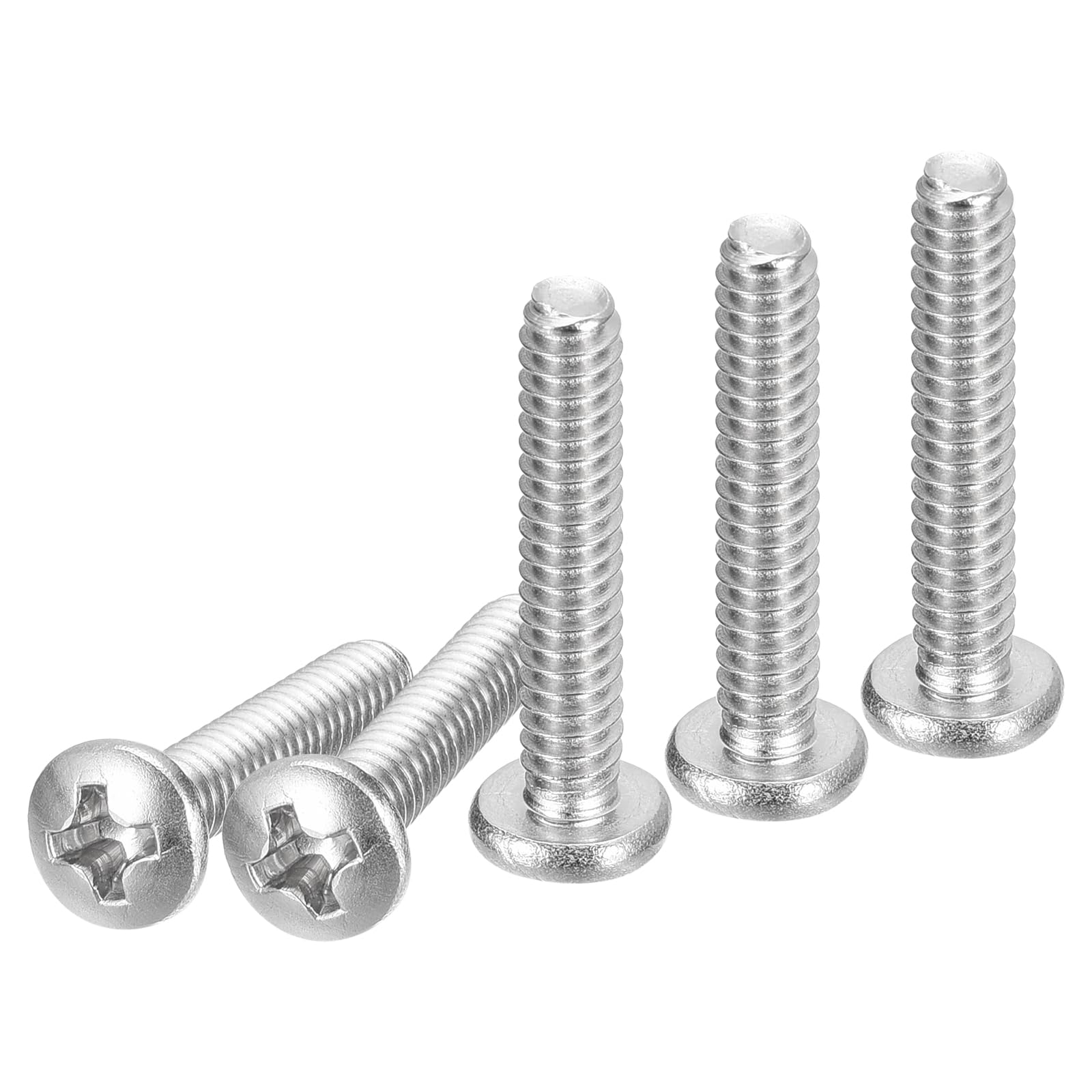 DTGN #6-32x3/4" Pan Head Machine Screws, 200Pcs 304 Stainless Steel, Phillips Drive, UNC Full Thread, Bright Finish, Screws Bolts Kit