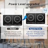 AAOBOSI Double Induction Hob 2800W 20 Temp Levels 18 Power Left 20 Right 10 view 2