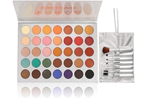 BESTLAND 35 Colors Eyeshadow Palette with 7Pcs Makeup Brushes Set, All in One Makeup Kit Matte Shimmer Pigmented Eye Shadow Pallete Waterproof Powder Natural Nude Naked Smokey