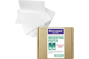 Biocomma 4x4 inches Cellulose Weighing Paper Sheet, Nitrogen Free,Non-Absorbing, High-Gloss (1000Pcs)