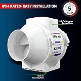 Fantronix 100 mm Inline Bathroom Extractor Fan Run-On Timer Quiet view 5