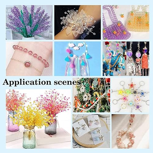 PH PandaHall 200pcs 8mm Crackle Glass Beads 10 Color Round