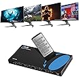 OREI 4x4 HDMI 4K Matrix Switch/Splitter, (4-Input, 4-Output) with Remote Control Supports UltraHD 4K@60Hz 4:4:4, HDR, YUV, HDMI 2.0, HDCP 2.2, 3D, 1080p, 18 GBPS - Downscaler (4K & 1080p Together)
