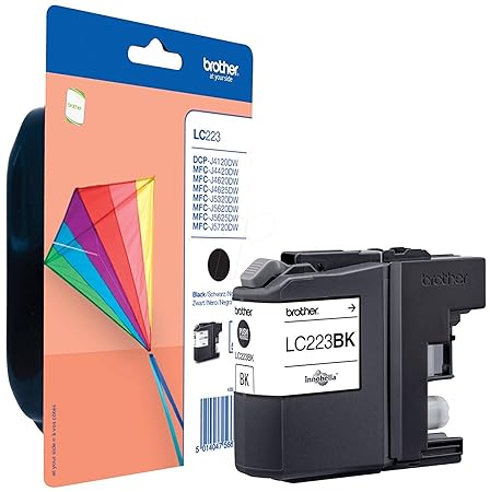 1x Original Brother Tintenpatrone LC223 LC 223 LC-223 für Brother DCP J 562 DW - BLACK - Leistung: ca. 550 Seiten