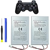 TQTHL 2-Pack PS3 Controller Battery, LIP1359 Battery for Sony PlayStation 3 Dualshock 3 CECHZC2E CECHZC2U Controller,with Tools