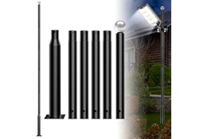 loyoele Street Light Pole,Outdoor Solar Street Lamp Post with Base,Street Light Pole Accessory for Backyard Porch Patio Walkway (19.8Ft)