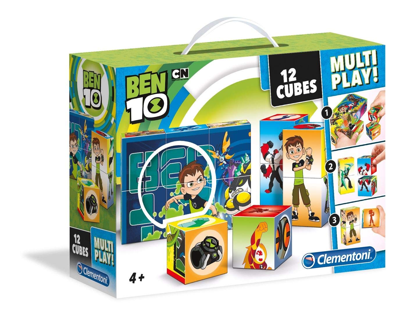 Clementoni 41507 Ben 10 Multiplay Cube Puzzle, 12 Pieces