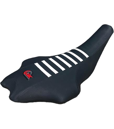 2009 - 2020 Yamaha YFZ 450R Seat Cover All Black / White Ribs GRIPPER QUAD #201 - Foto 13