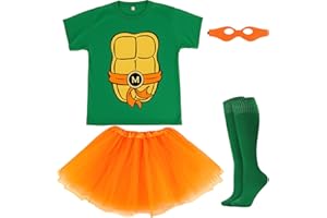FONYFA for TMNT Costume Set, Halloween Tutu Skirts Women Shirt for TMNT Costume for Funny Halloween Christmas