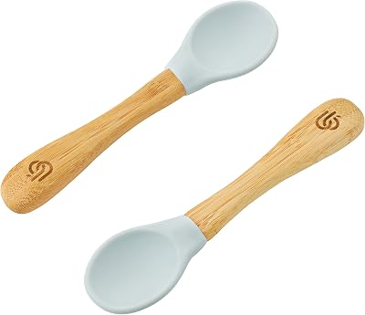 bamboo bamboo Baby Weaning Spoons Set of 2 with Soft Silicone Tips