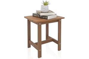 Meluvici Outdoor Side Table, Small Adirondack Side Table for Adirondack Chair - Indoor Outdoor End Table - HDPS (Teak)