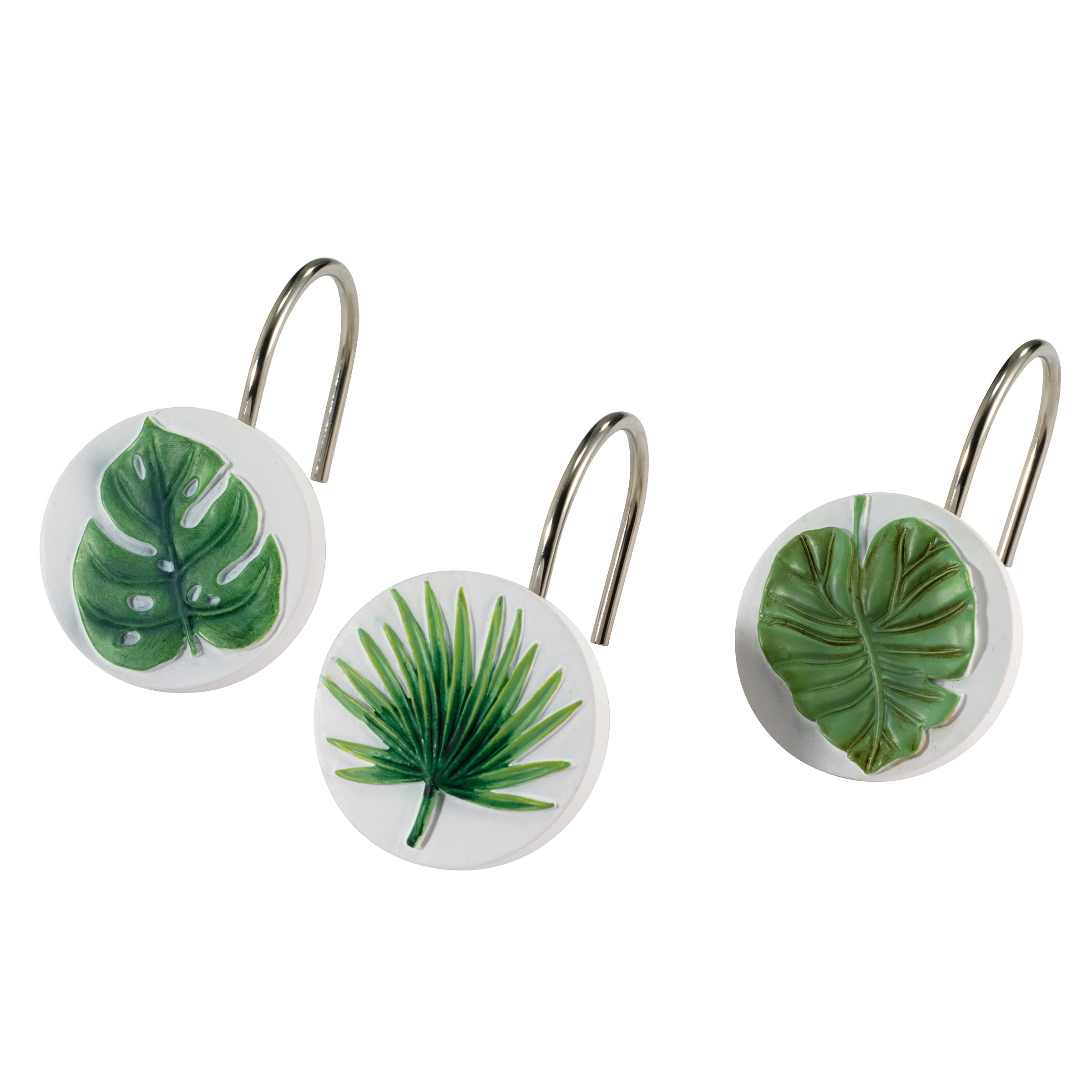 Photo 1 of Avanti Linens - Shower Curtain Hooks, Tropical Inspired Home Decor, Set of 12 (Viva Palm Collection)