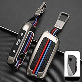 OLLEN Heavy Zinc Alloy Key Fob Cover, Fit for BMW 2023-2025~up New 5/7 Series 740i 760i X1 X2 X3 X5 X6 X7 XM IX IX3 I5 I7 etc, Full Protection Remote Fob Cover, Gunmetal (1 Pcs)