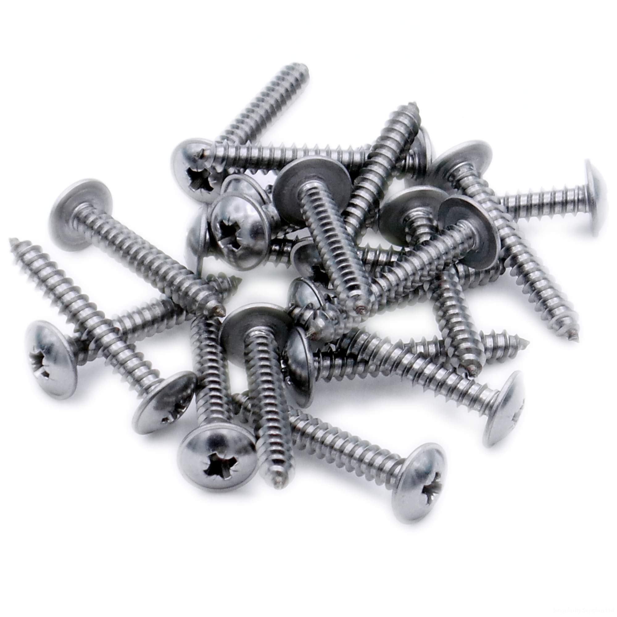 No.6 x 0.75 (3.5mm x 19mm) Pozi Flanged Self-Tapping Screw - Stainless Steel (A2) (Pack of 20)