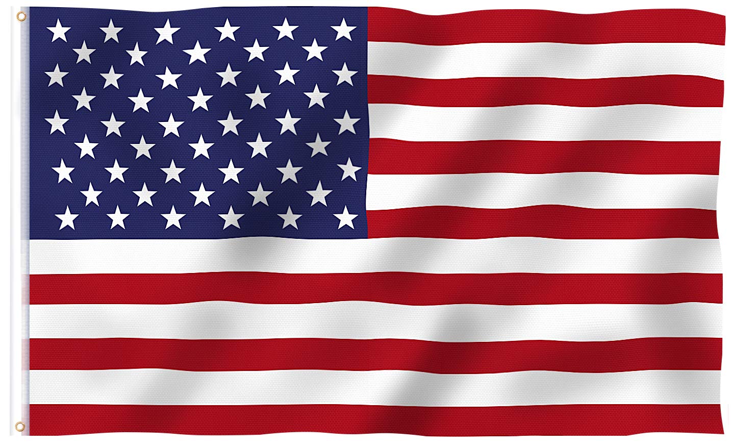 Photo 1 of 5x3 Ft American Outdoor Flag US Flag Bright Color and UV Fade Proof Canvas Header and Double Stitched - USA Flags with Brass Grommets