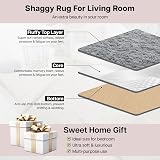 Aspire Homeware Grey Fluffy 120x170 Rug Non Slip Large Modern Shaggy view 3