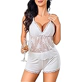 Avidlove Womens Pajama Sets 2 Piece Sleepwear Sexy Lace Pajamas Cami PJS Set