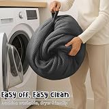 Nobildonna Extra Large Bean Bag Chair Cover for Kids & Adults - Black Gray view 8