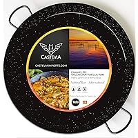Castevia 20-Inch Enameled Steel Paella Pan, 50cm / 13 servings