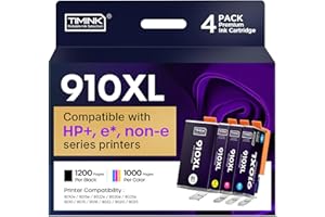 Timink 910XL Ink Cartridges Replacement for HP 910 XL Ink Cartridges Combo Pack, Work for OfficeJet Pro 8025e 8035e 8025 8035