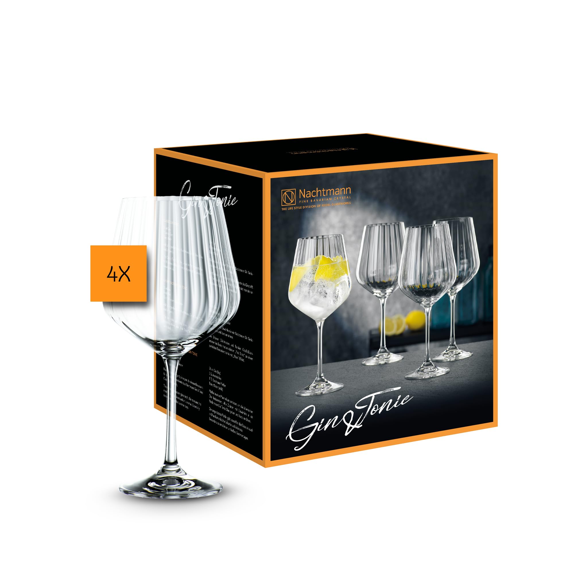 Spiegelau & Nachtmann, 4 Piece Glass Gin & Tonic Set, 22.2 cm, Height 102892