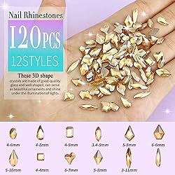 Dowarm 3200PCS Champagne Gold Nail Art