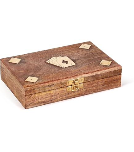 Handcrafted Wooden Playing Card Holder | Premium Ace Cards Gift Set