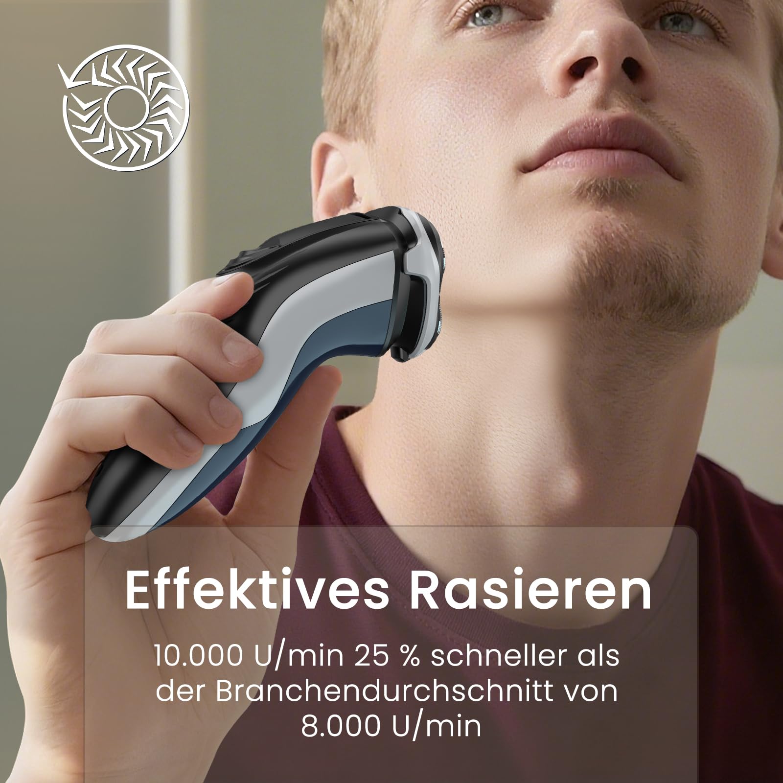 SweetLF Rasierer Herren Elektrisch, Nass- und Trockenrasierer mit IPX7-Technologie elektrischer, 4D-Drehköpfen & LED-Display Elektrorasierer Herren 4