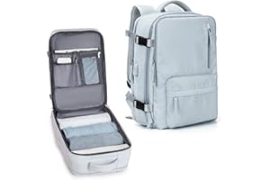 VECAVE Travel Backpack,Carry On Backpack for Women,Airline Flight Approved Waterproof 14 Inch Laptop Backpack with Shoe Compartment Casual Daypack Backpacks Blue