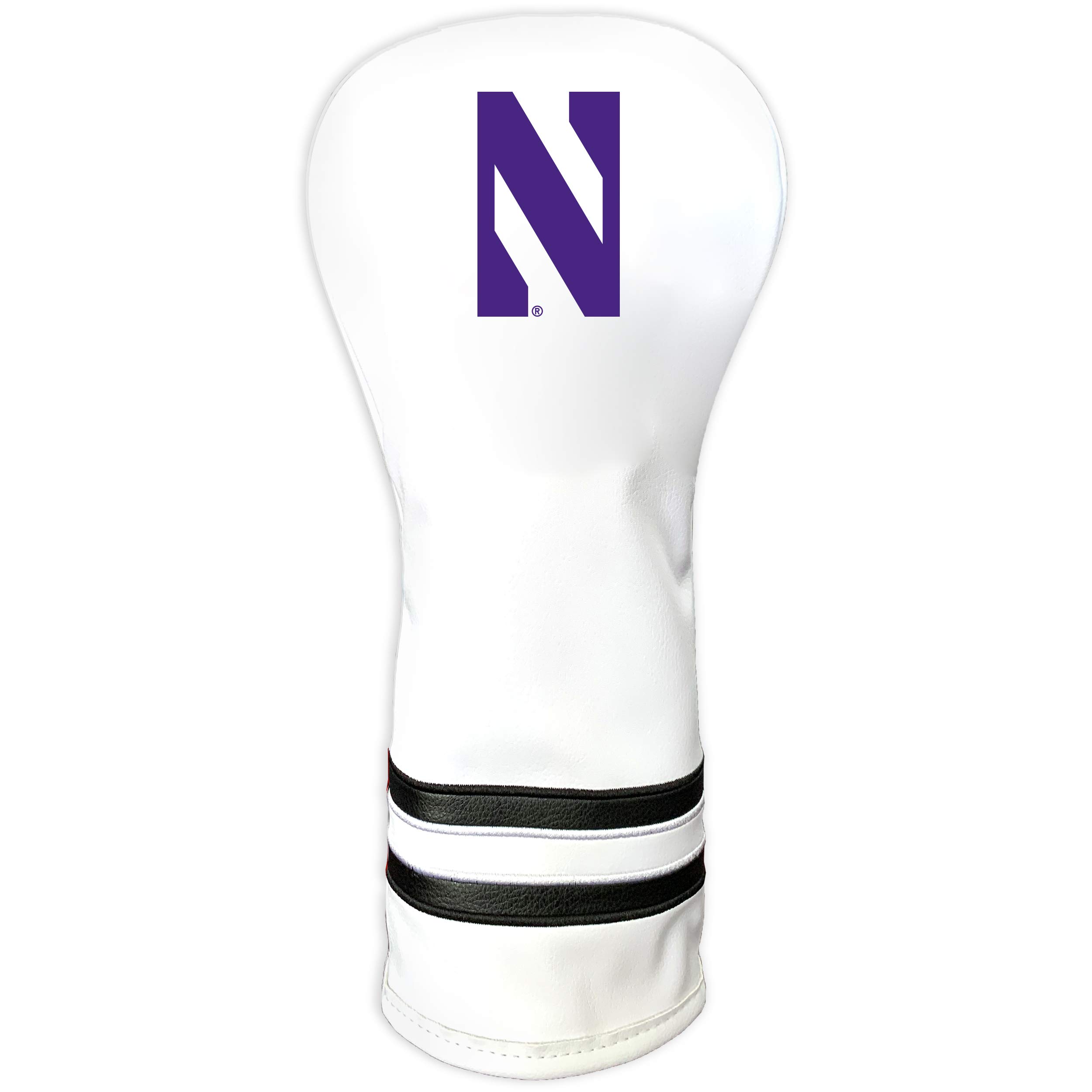 Team Golf NCAA Northwestern Wildcats White Vintage Fairway Head Cover White Vintage Fairway Golf Club Headcover, Form Fitting Design, Retro Design