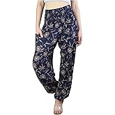 Boho Pants | Harem Pants Women with Pockets | Soft & Breathable Flowy Pajamas | Soft Yoga Pants| Hippie Clothes for Women