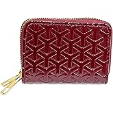 LFWATAXY PU Leather Accordion Card Wallet, Double-Layer Zippered Card Holder for Women Men Multi-Slot Large Capacity Card Organizer Compact Travel Wallet with Coin Purse ID Window (Red)