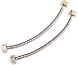 Xcel Home 3/4 inch BSP Flexible Hose 300mm Pair Stainless Steel Braided view 5