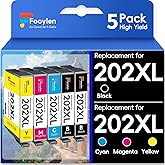 Fooylen Remanufactured Ink Cartridge Replacement for Epson 202 XL 202XL T202XL Combo Pack Work with Expression Home XP-5100 XP5100 Workforce WF-2860 WF2860 Printer (2B1C1M1Y, 5 Pack)