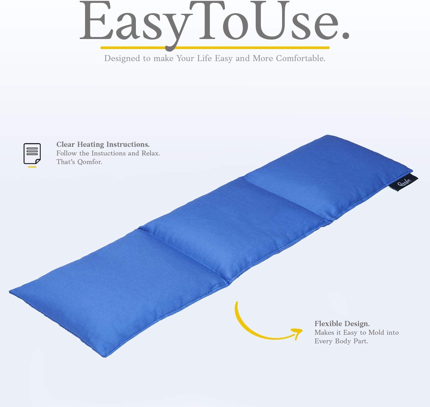Qomfor, Microwavable Wheat Bag, Blue, Lavender Scented Microwave Heating Pad/Warming Pillow - Image 4