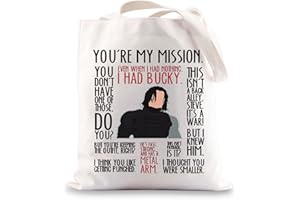 BWWKTOP Bucky Tote Bag Superheros Barnes Fans Gift Even When I Had Nothing White Wolf Shoulder Bag Bucky Merch