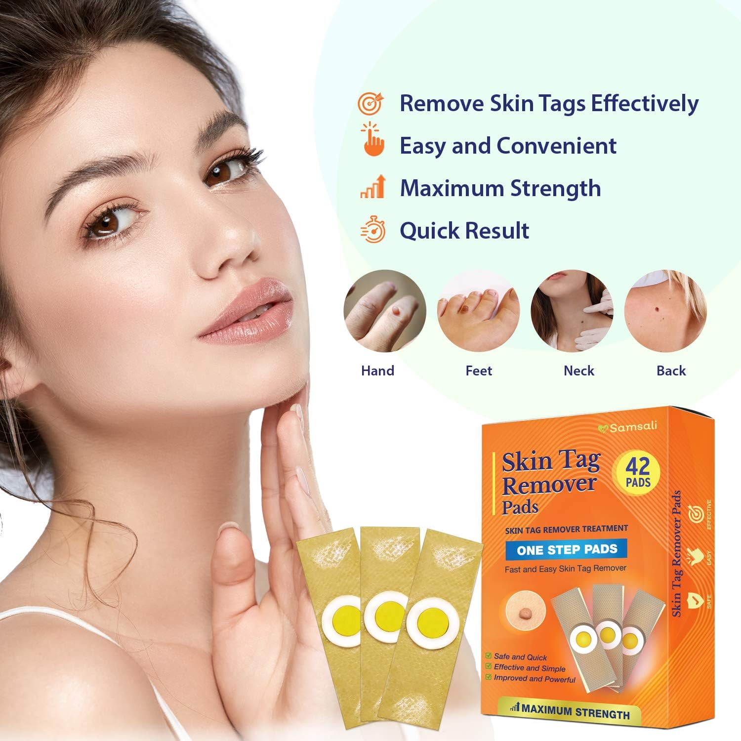 Samsali Advanced Skin Tag Remover Pads, 42 Quality Skin Tag Remover Pads, Best Skin Tag Remover Pads: Health & Personal Care