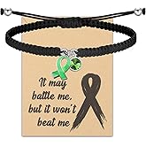 HOLLP Liver Disease Awareness Braided Rope Bracelet Green Ribbon Jewelry Liver Disease Support Gift With Card