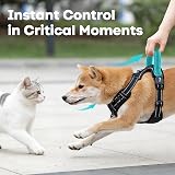 PoyPet No Pull Dog Harness Reflective Vest with 2 Leash Attachments XL Black view 6