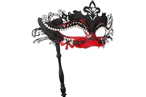 Hoshin Masquerade Mask with Stick, Mardi Gras Deecorations Venetian Masks for Womens