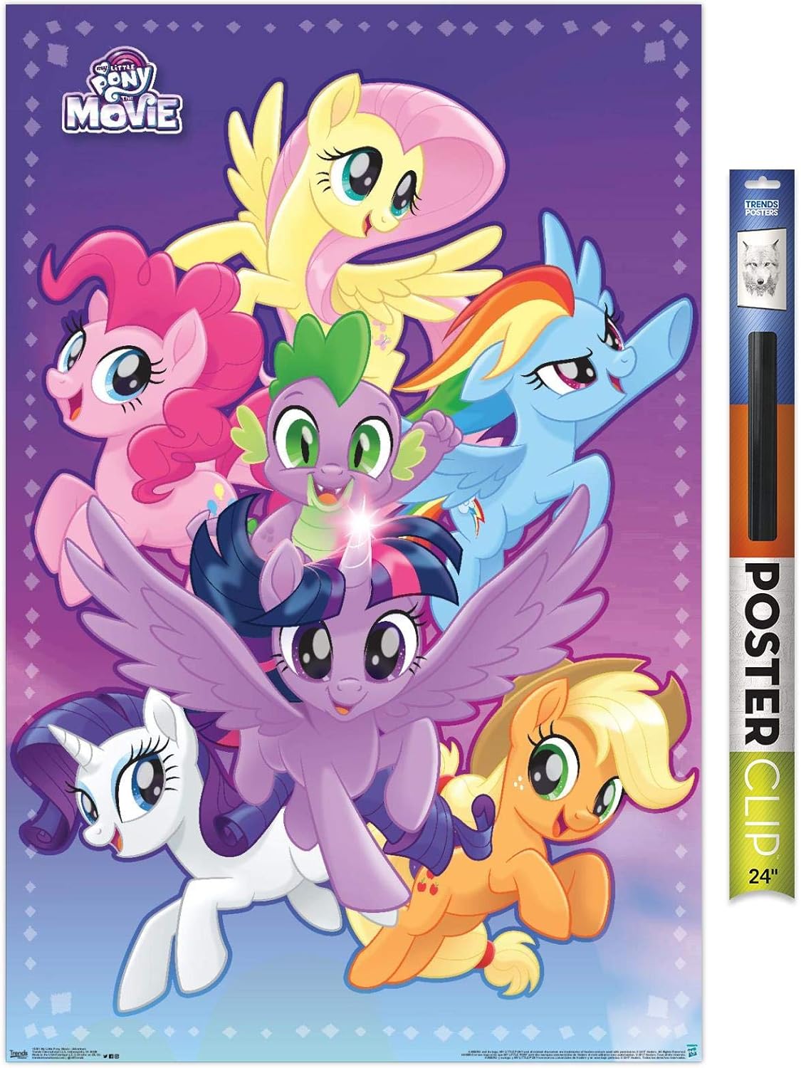 Trends International Poster Clip Hasbro My Little Pony Movie-Adventure, 22.375" x 34", Poster & Clip Bundle