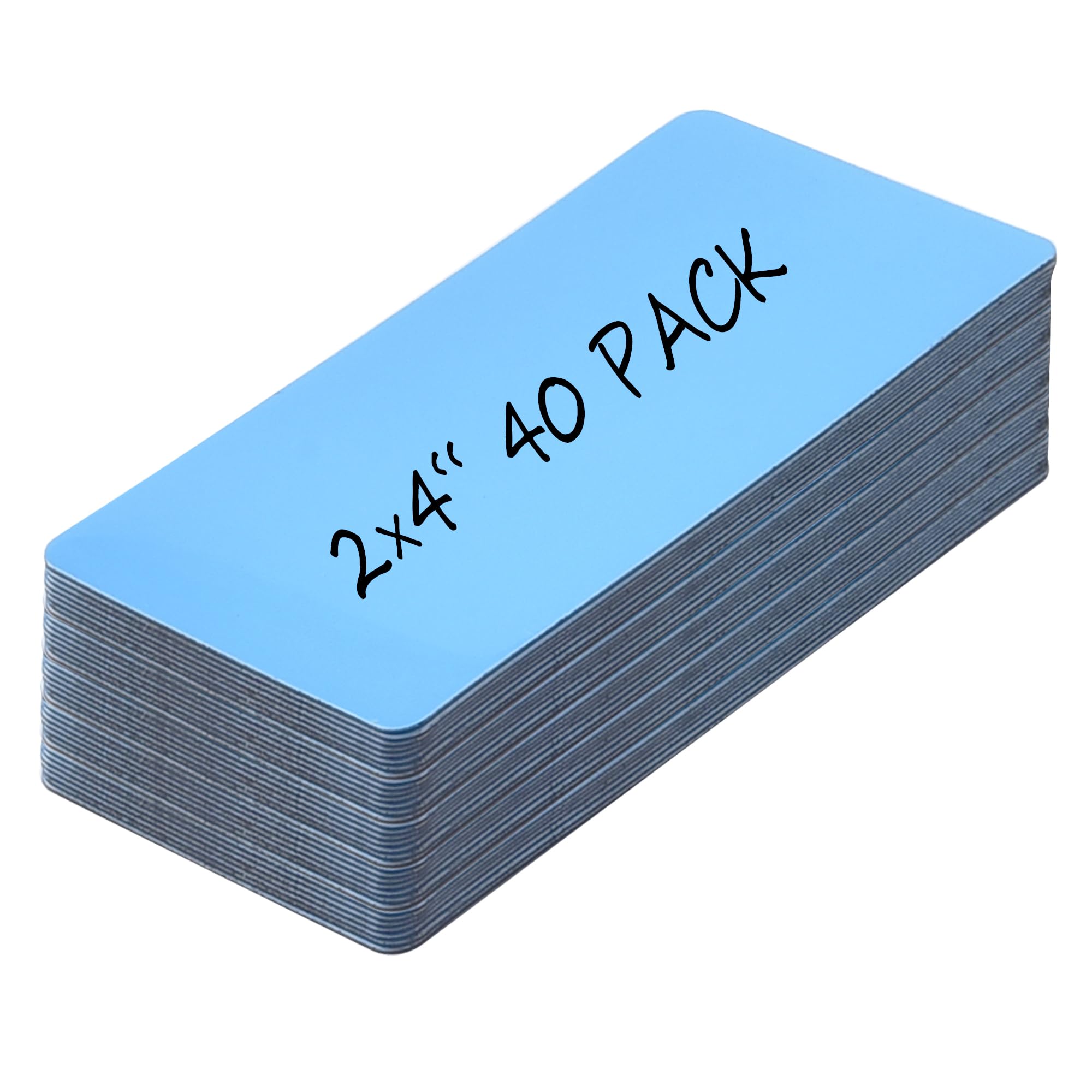 Realth Magnetic Dry Erase Labels | 40 Pcs 5CM x 10CM Blue | Reusable Erasable Write | for Classroom Home Office Whiteboard Refrigerator Crafts Name Tags (RML4430B)